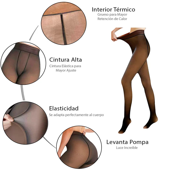 2X1 Pantys Efecto Piel | Con Polar Talla unica expandible