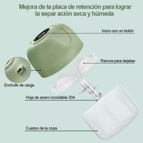 Picador portatil recagable de Ajo y Cebolla carne. Etc.